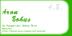 aron bohus business card